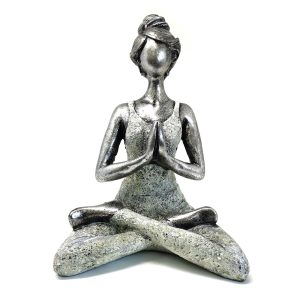 Yoga Lady Figure - Silver & White