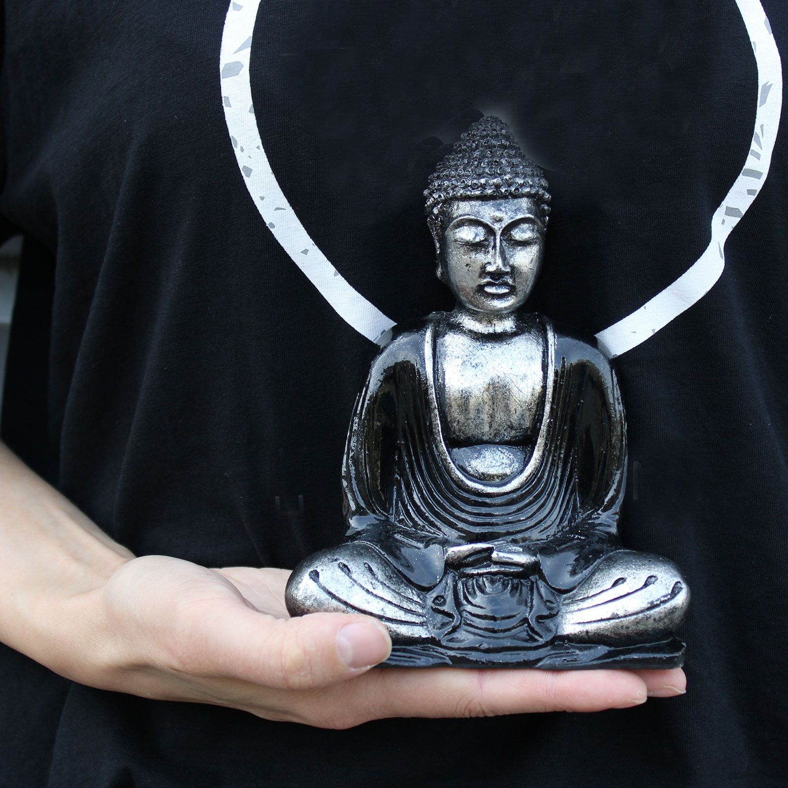 Black & Grey Buddha - Medium - Image 6