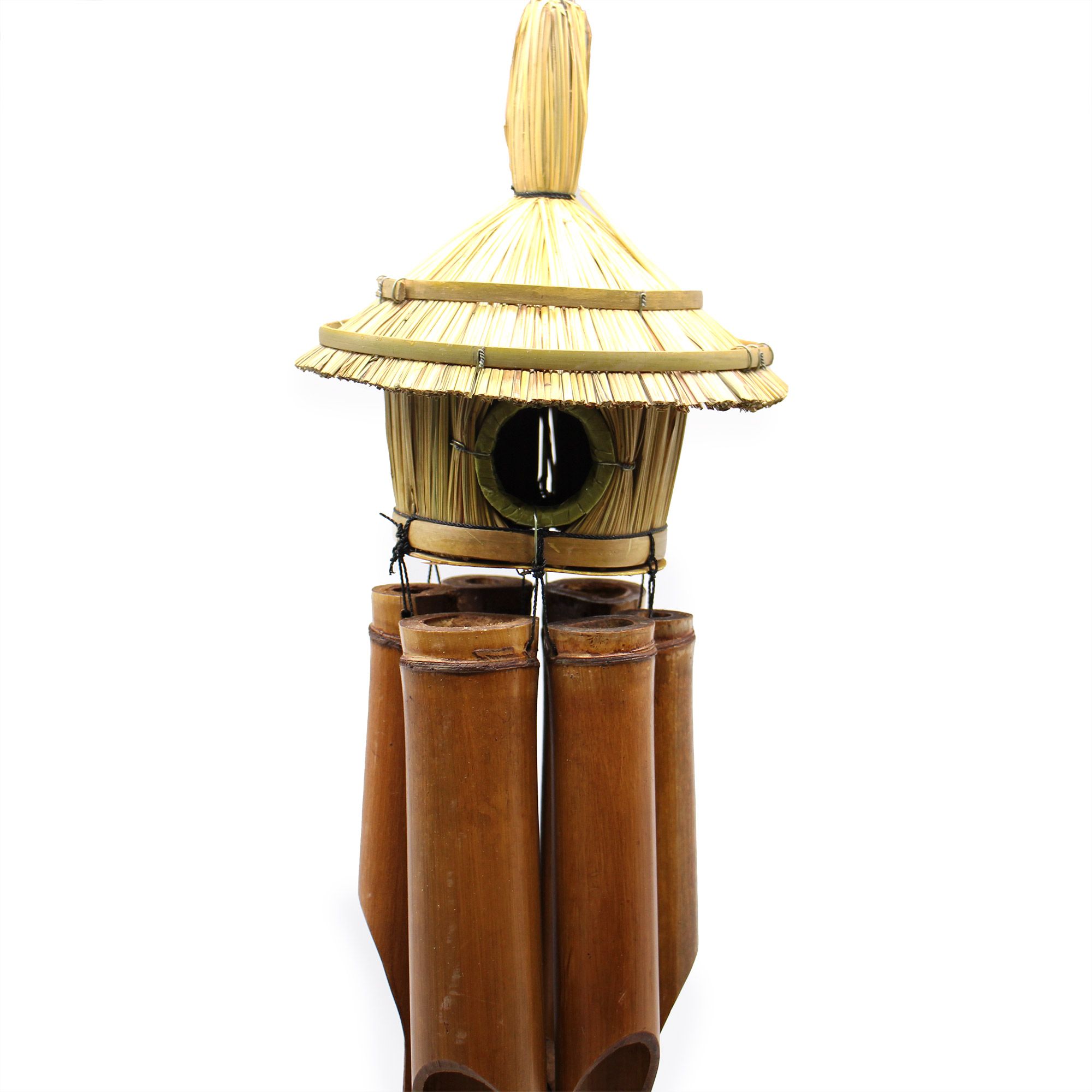 Lrg Round Seagrass Bird Box with Chimes - Image 4