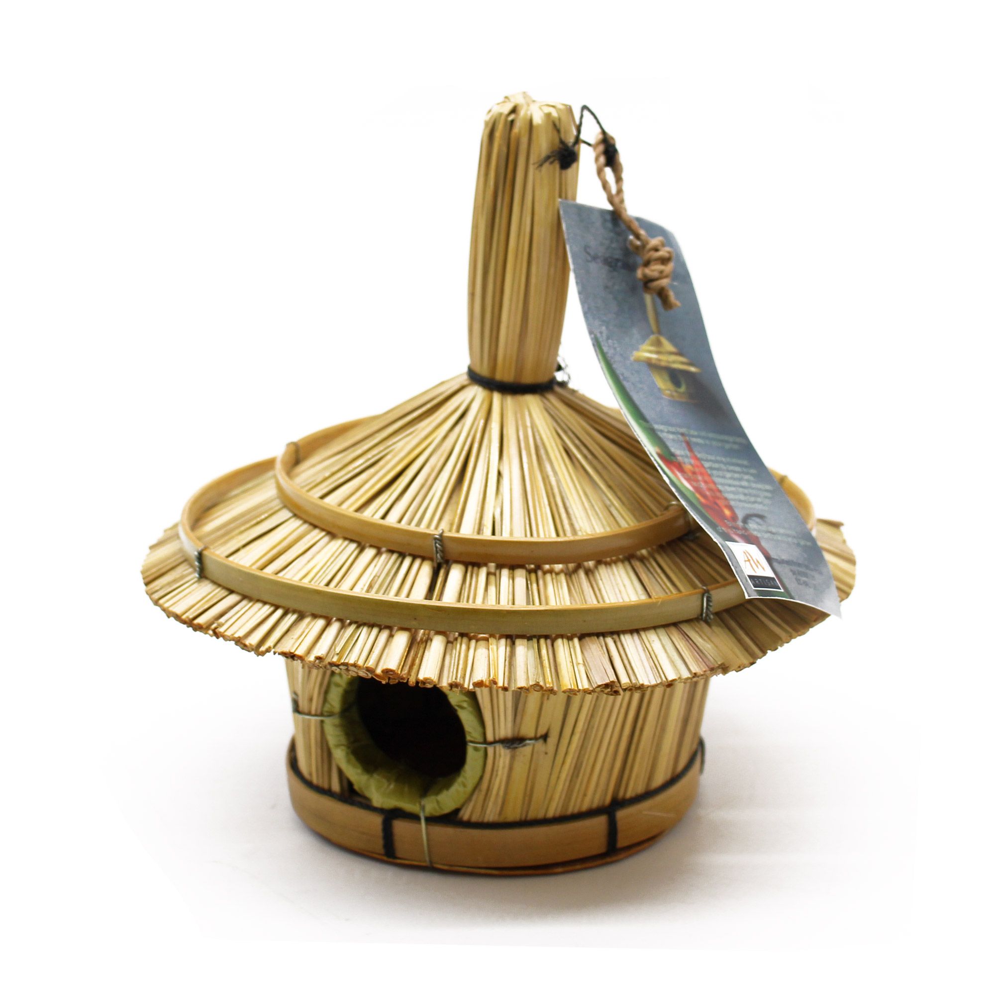 Small Round Seagrass Bird Box - Image 4