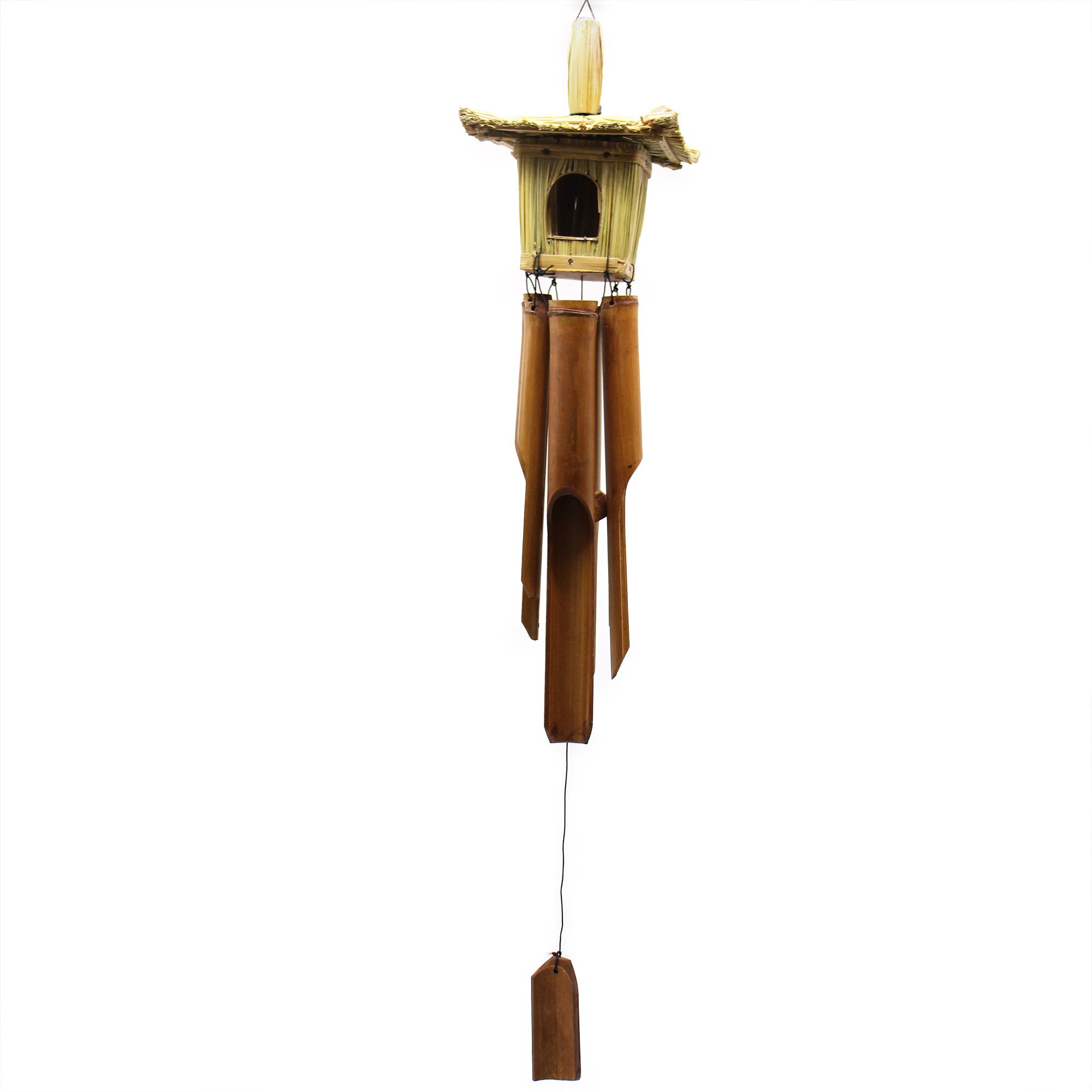 Square Seagrass Bird Box with Chimes - Image 3
