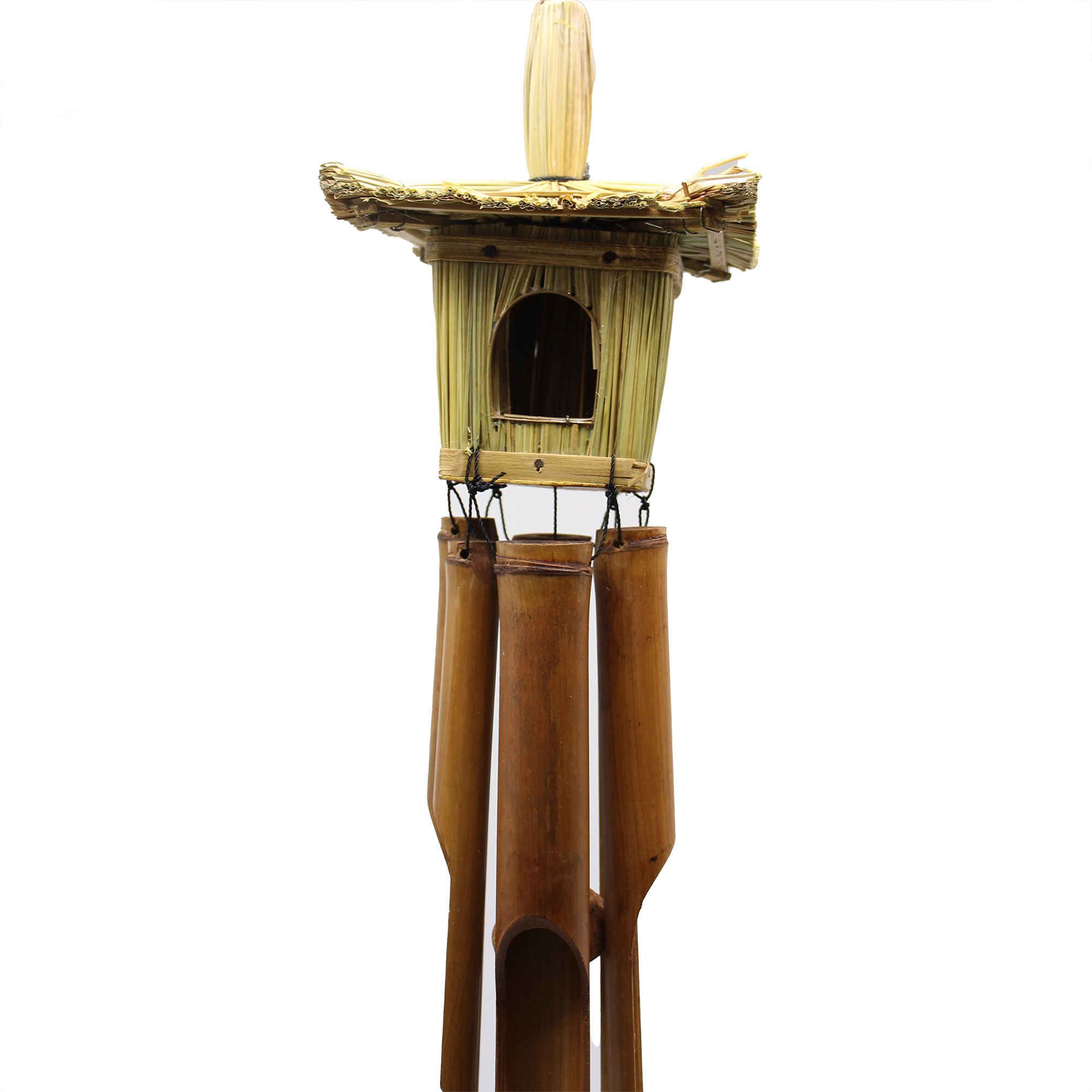 Square Seagrass Bird Box with Chimes - Image 4