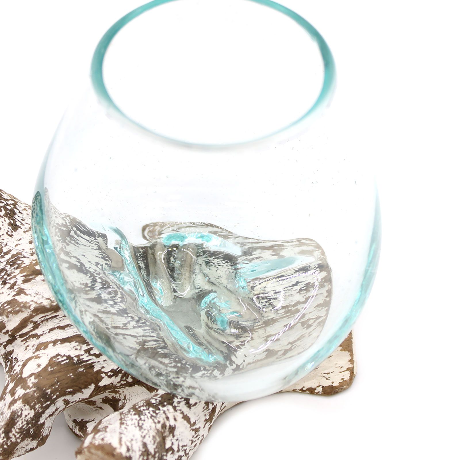 Molten Glass on Whitewash Wood - Small Bowl - Image 5