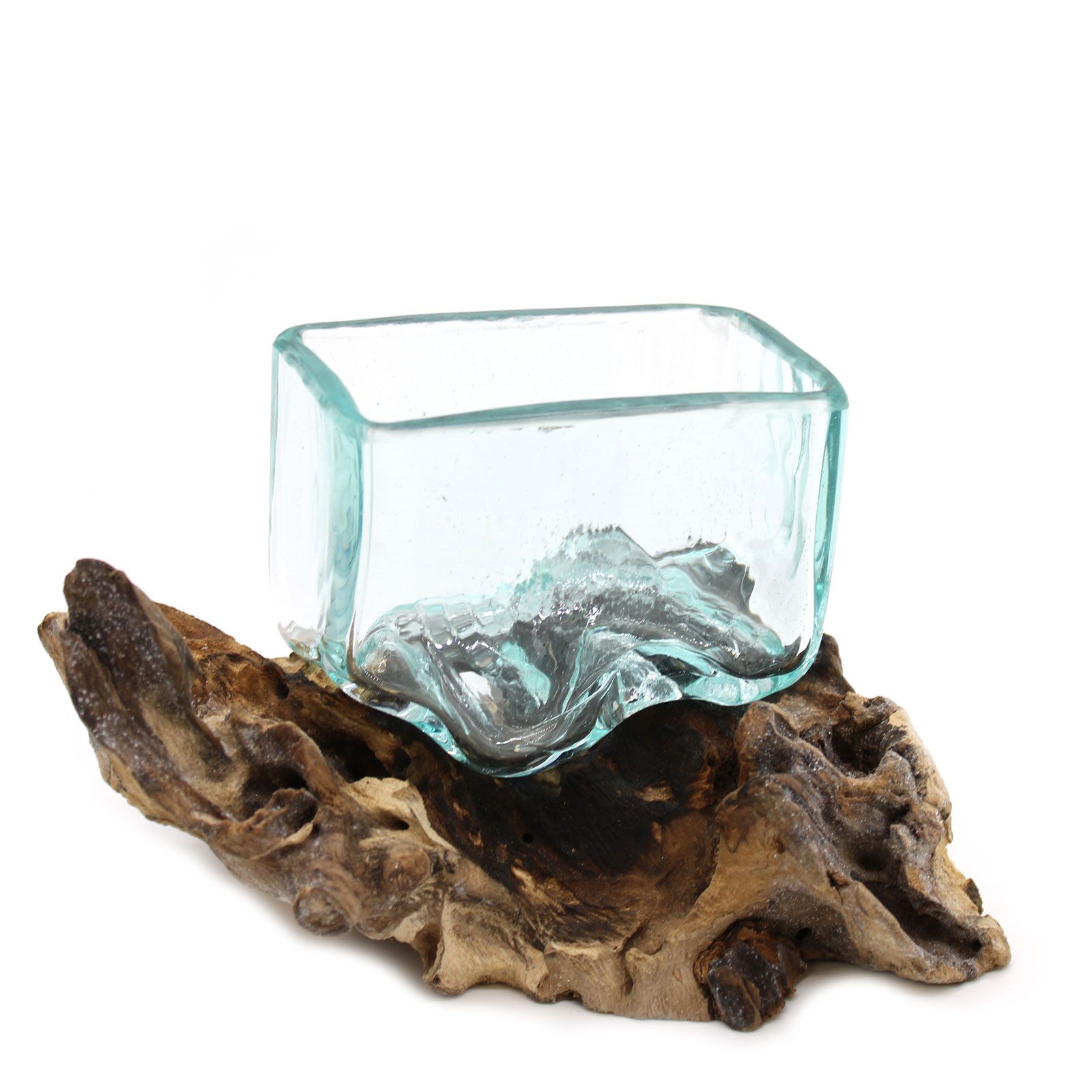 Molten Glass Tank on Wood with Stand - Small Bowl - Image 3