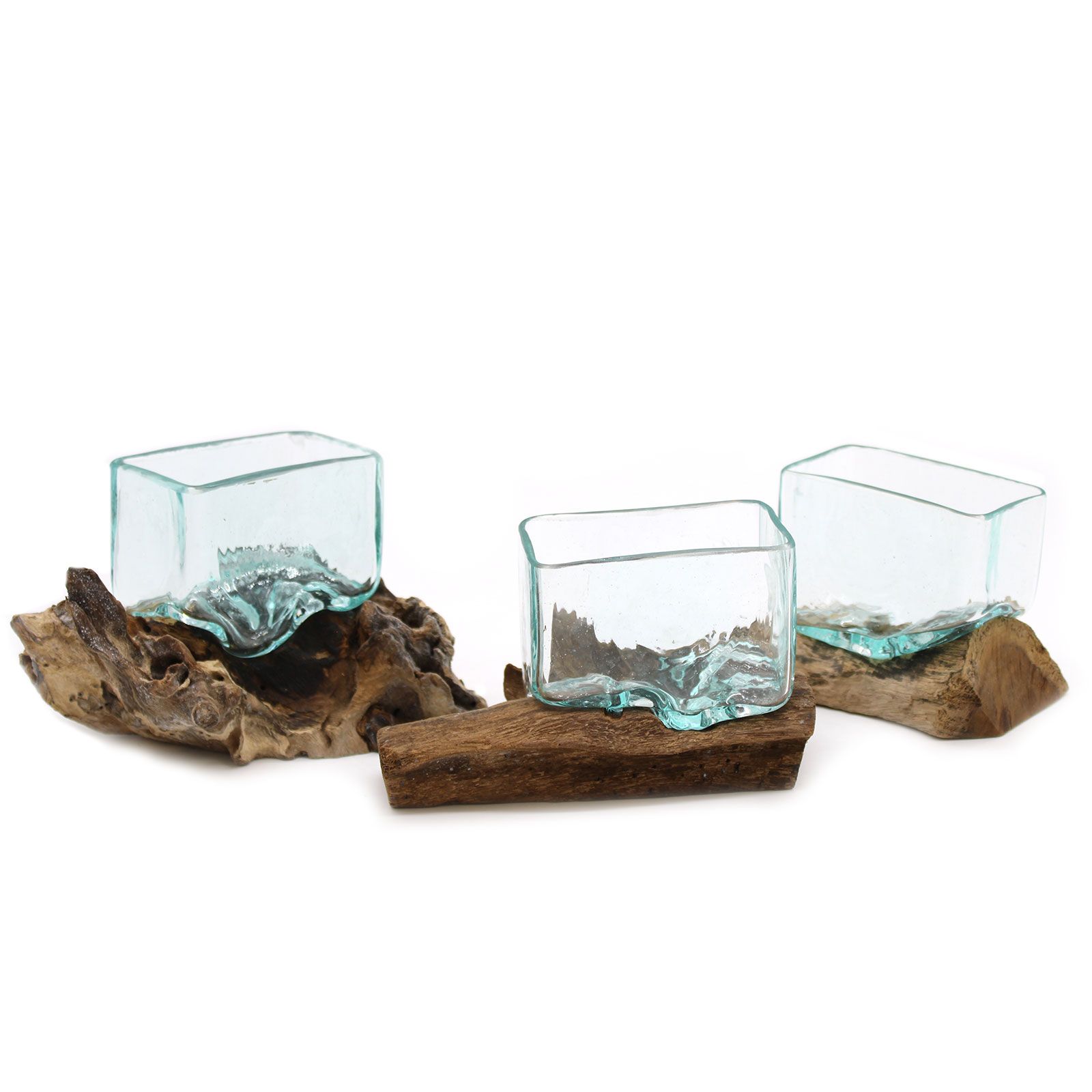 Molten Glass Tank on Wood with Stand - Small Bowl - Image 4