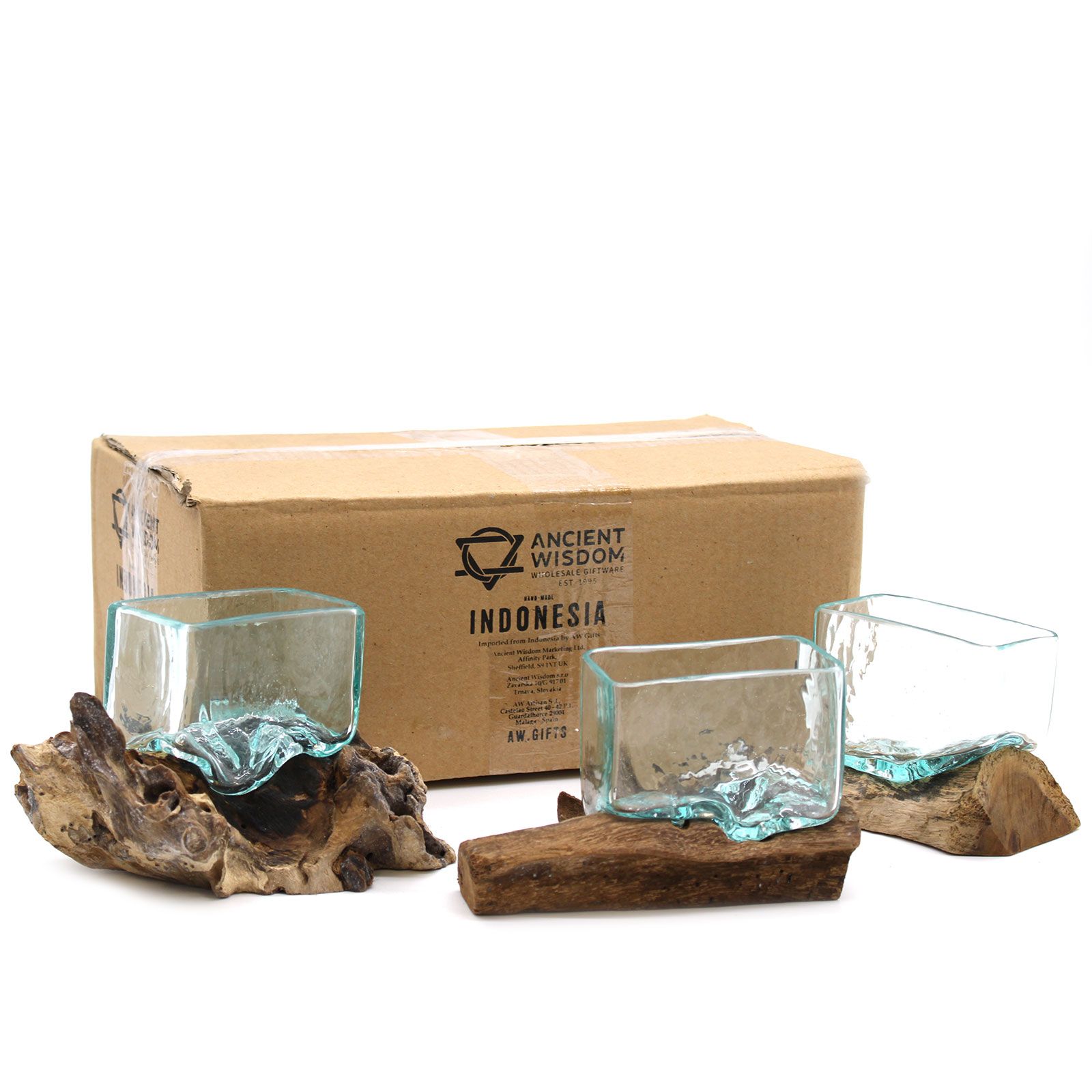 Molten Glass Tank on Wood with Stand - Small Bowl - Image 6