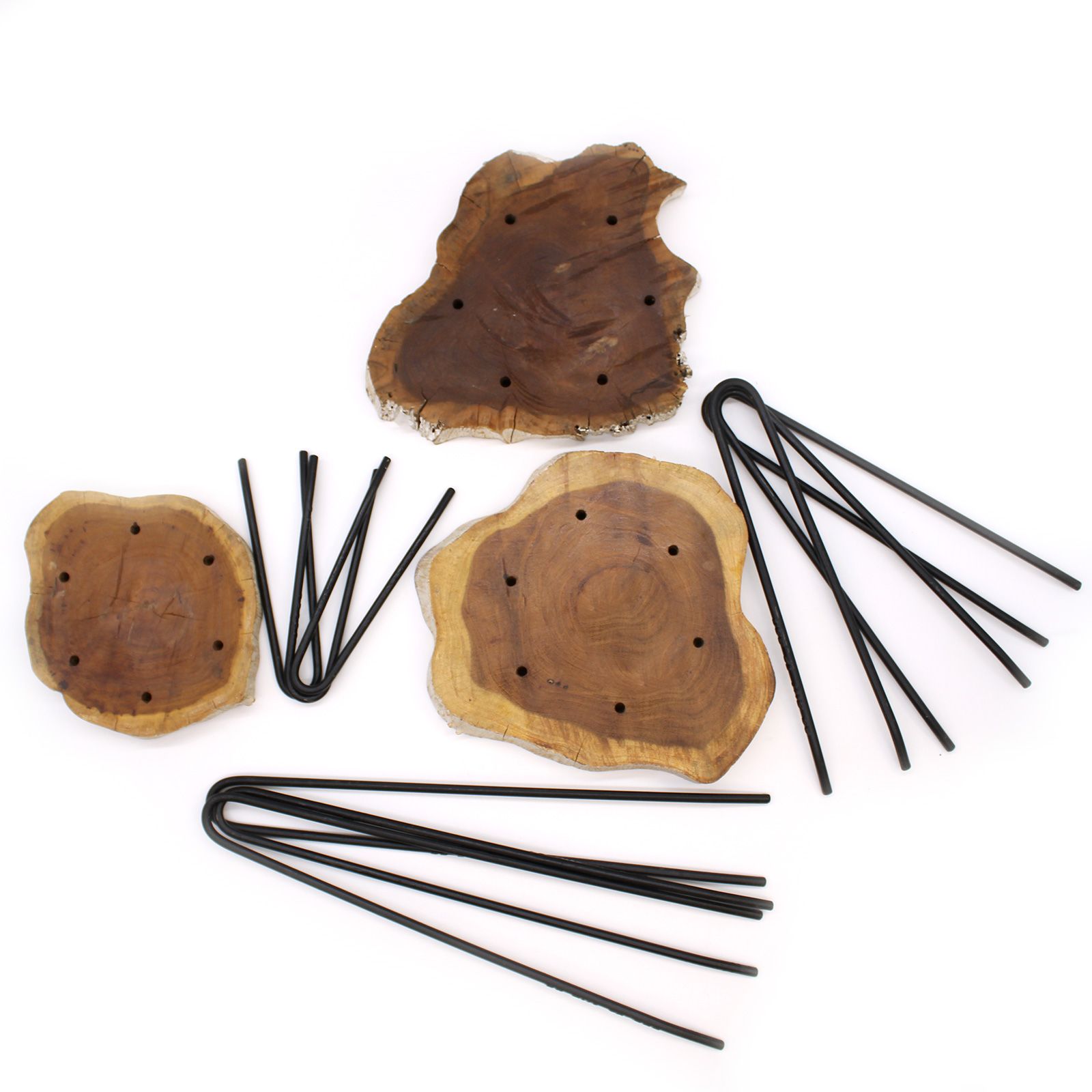 Set of 3 Gamal Wood Plant Stands - Whitewash - Image 7