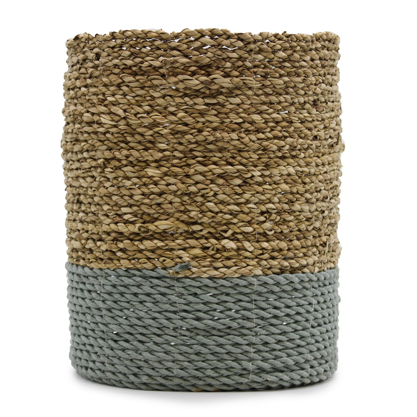 Seagrass & Abu-Abu Raffia Set - 2 Vase & 2 Bins - Image 4