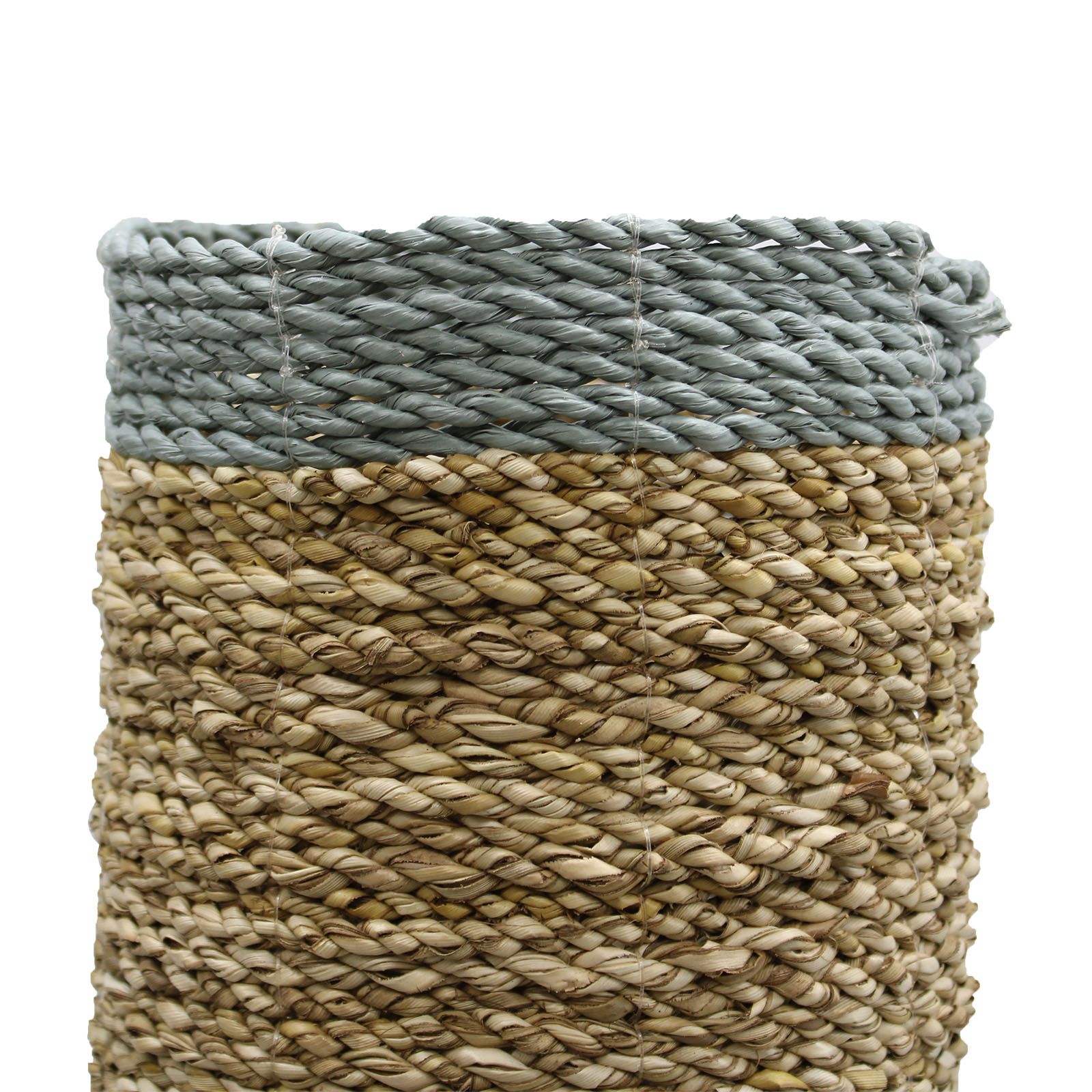 Seagrass & Abu-Abu Raffia Set - 2 Vase & 2 Bins - Image 8