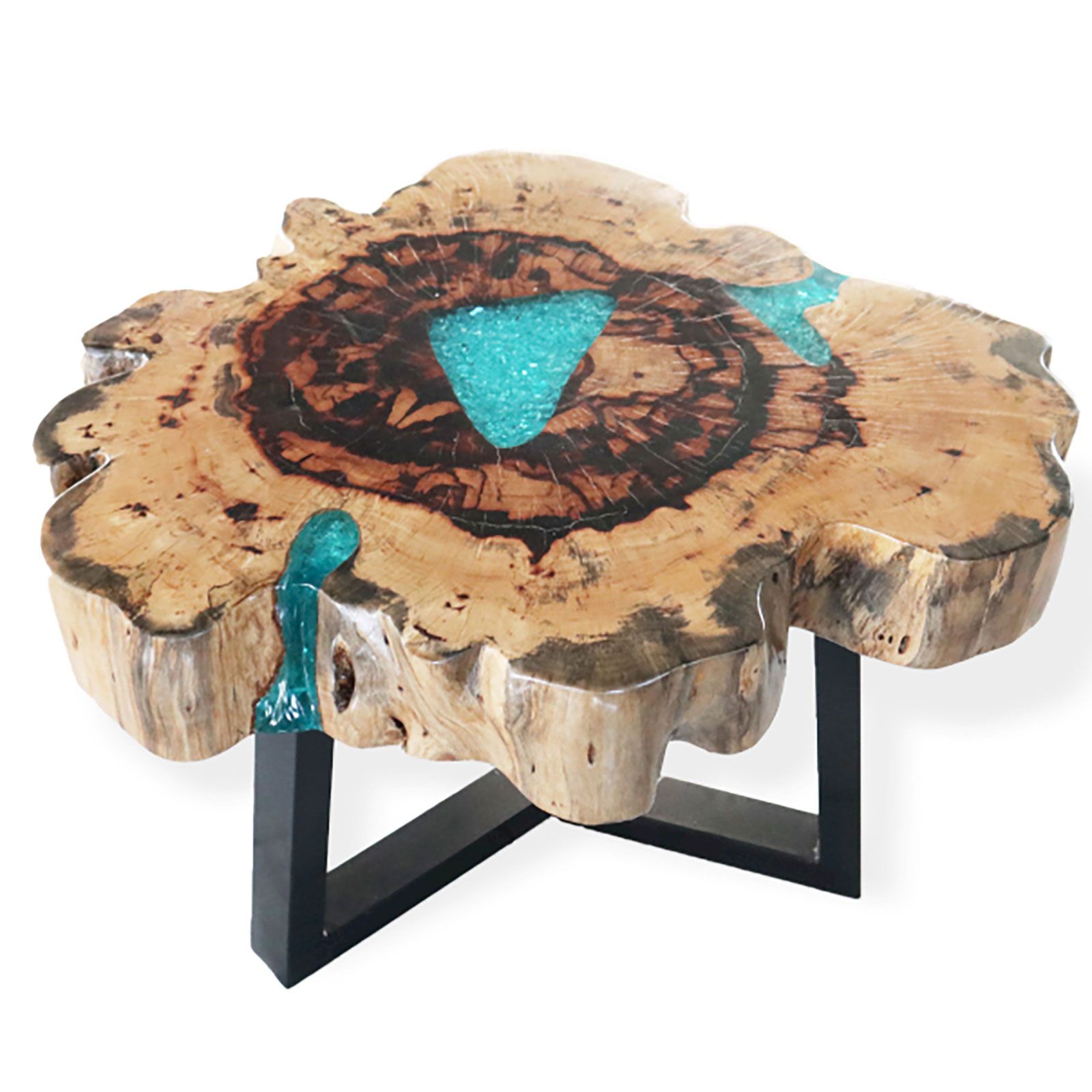 Tamarind and Resin Coffee Table - Aqua - Image 2
