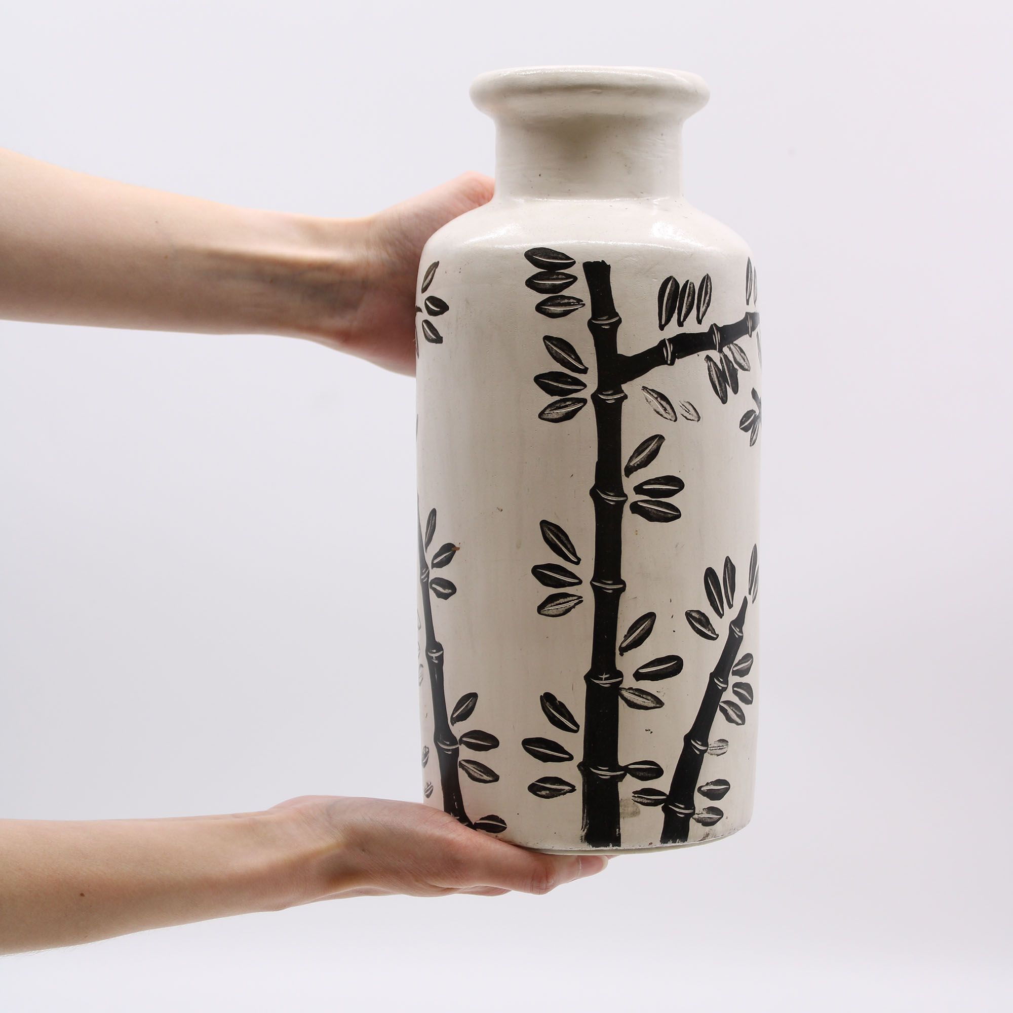 Bamboo Motif Straight Vase - Natural - Image 2
