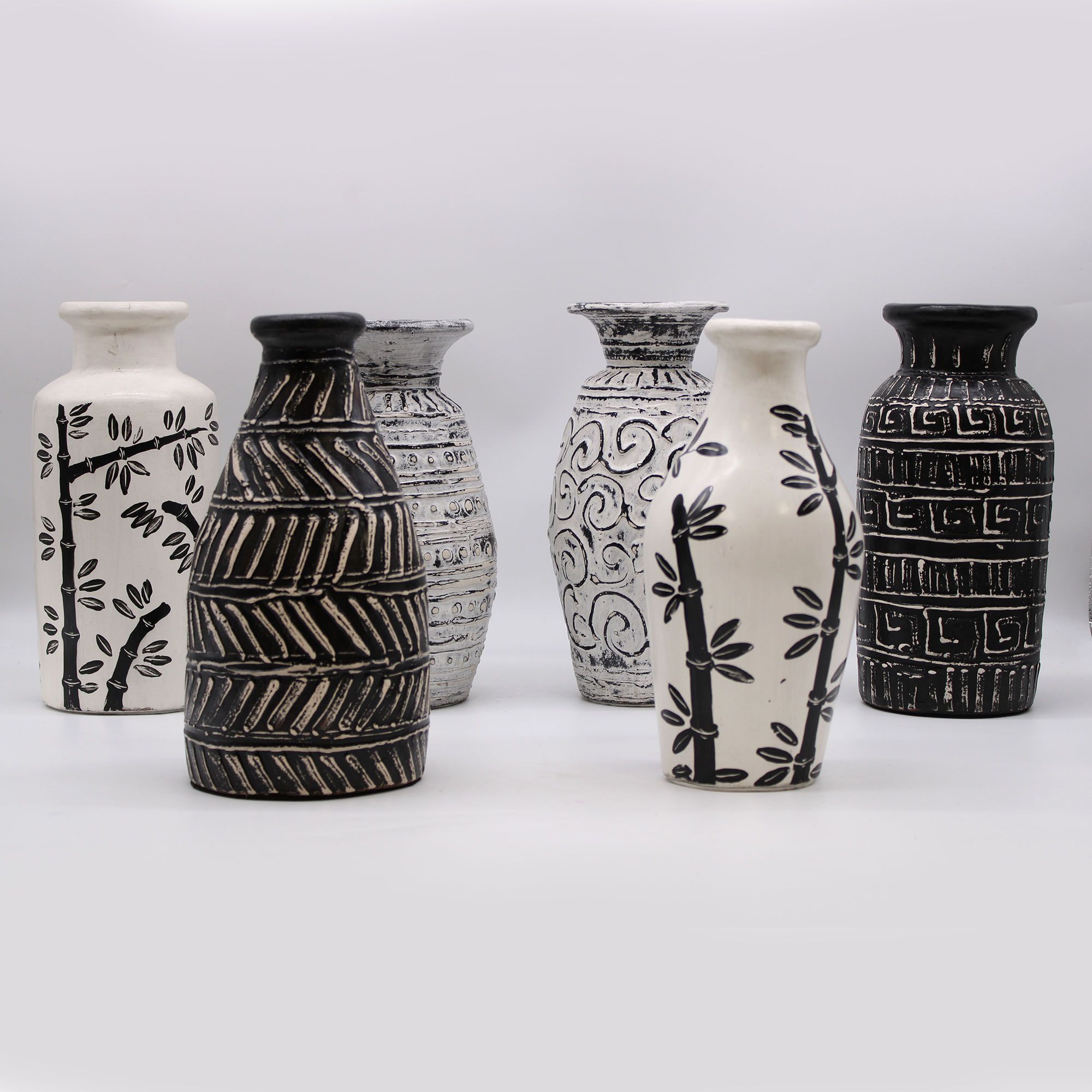 Bamboo Motif Straight Vase - Natural - Image 5