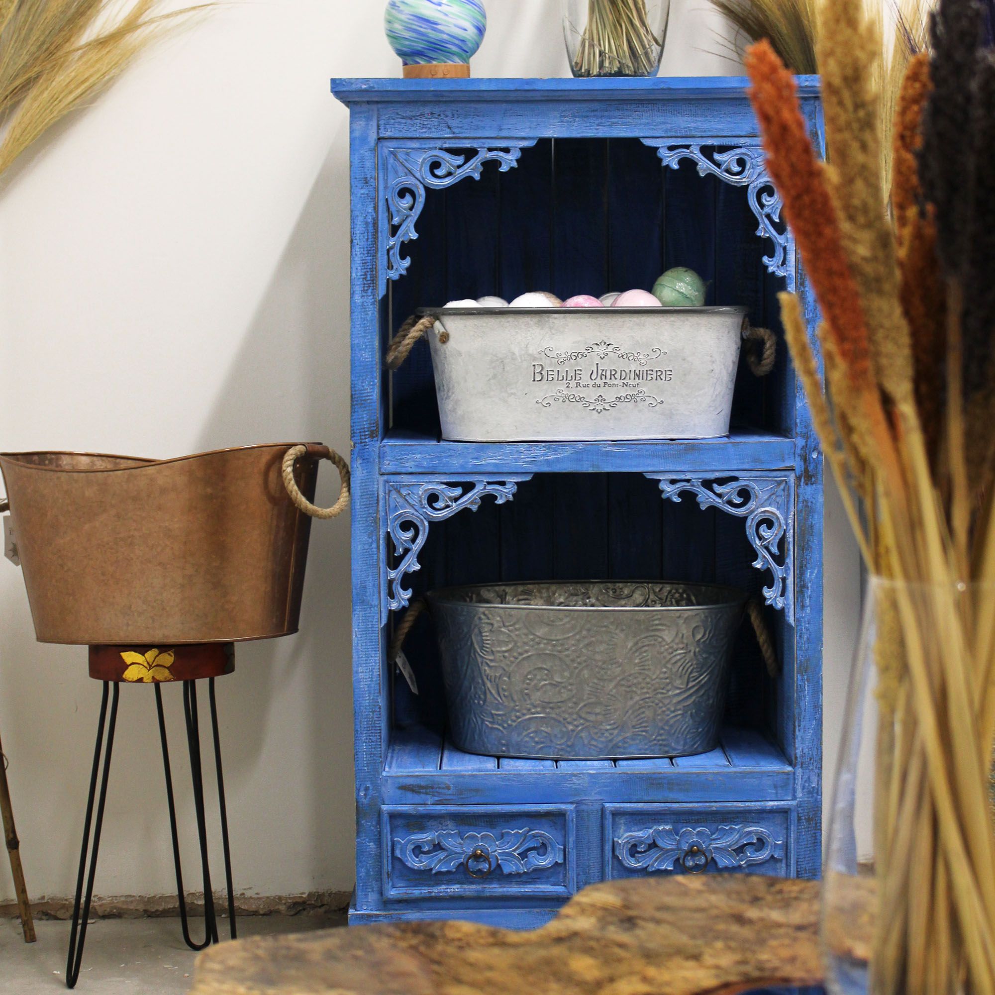 Albasia Bathroom Cabinet - Bluewash - Image 3