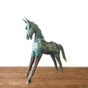 Large Gold & Turquoise Horse