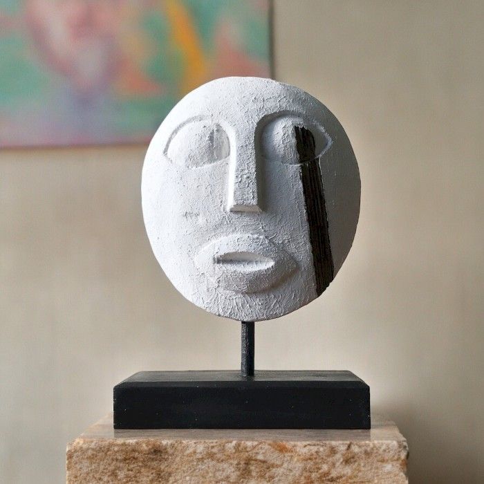 Timor Tribal Decorative Mask - White