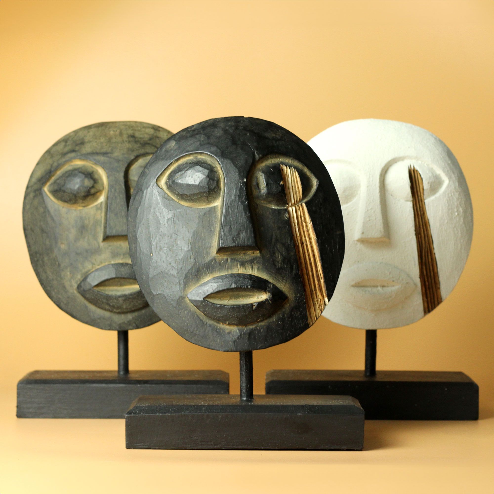 Timor Tribal Decorative Mask - White - Image 7