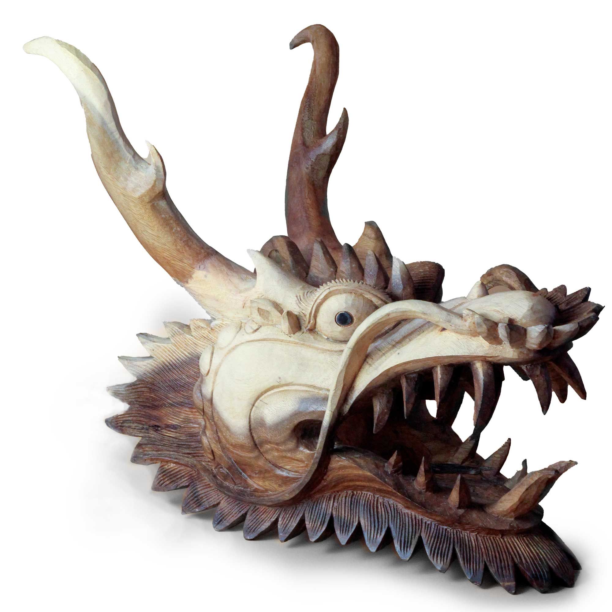 Live Size Dragon Head Carving - Image 2