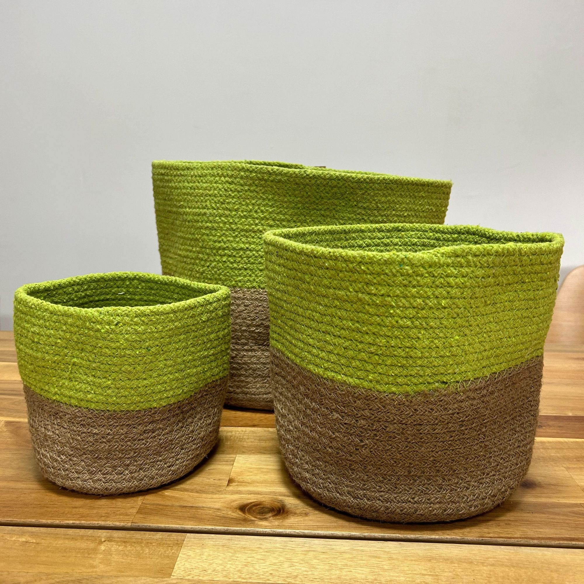 Set of 3 Cotton Rope Storage Baskets - Pistachio - Image 5