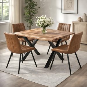Malmo Tan Swivel Dining Chair