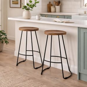 Franklin Hardwood Shaped Bar Stool