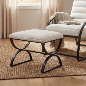 Boucle Ribbed Foot Stool