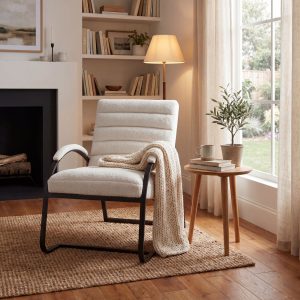 Boucle Ribbed Ark Chair