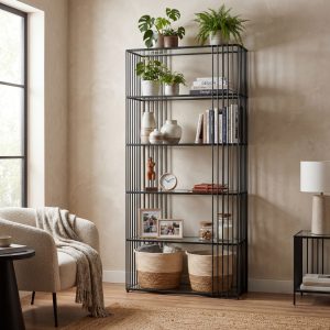 Alto Shelf Unit With Glass Shelves