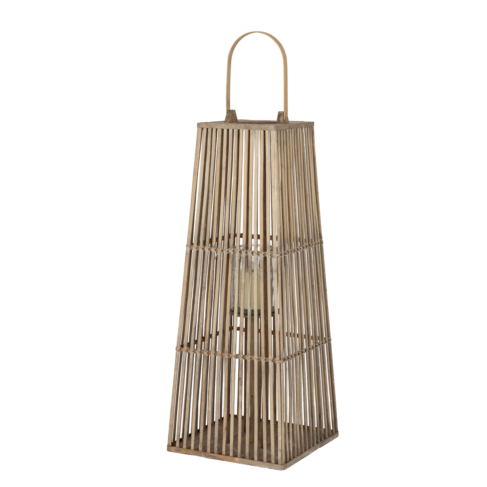 Large Silo Wicker Lantern With Glass Holder - Image 2