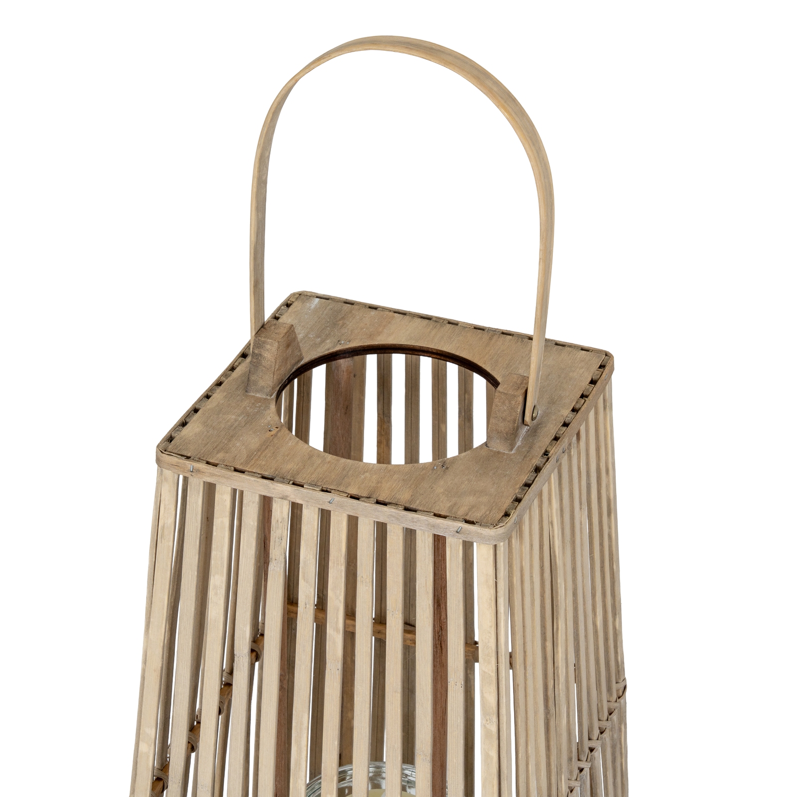 Medium Silo Wicker Lantern With Glass Holder - Image 3