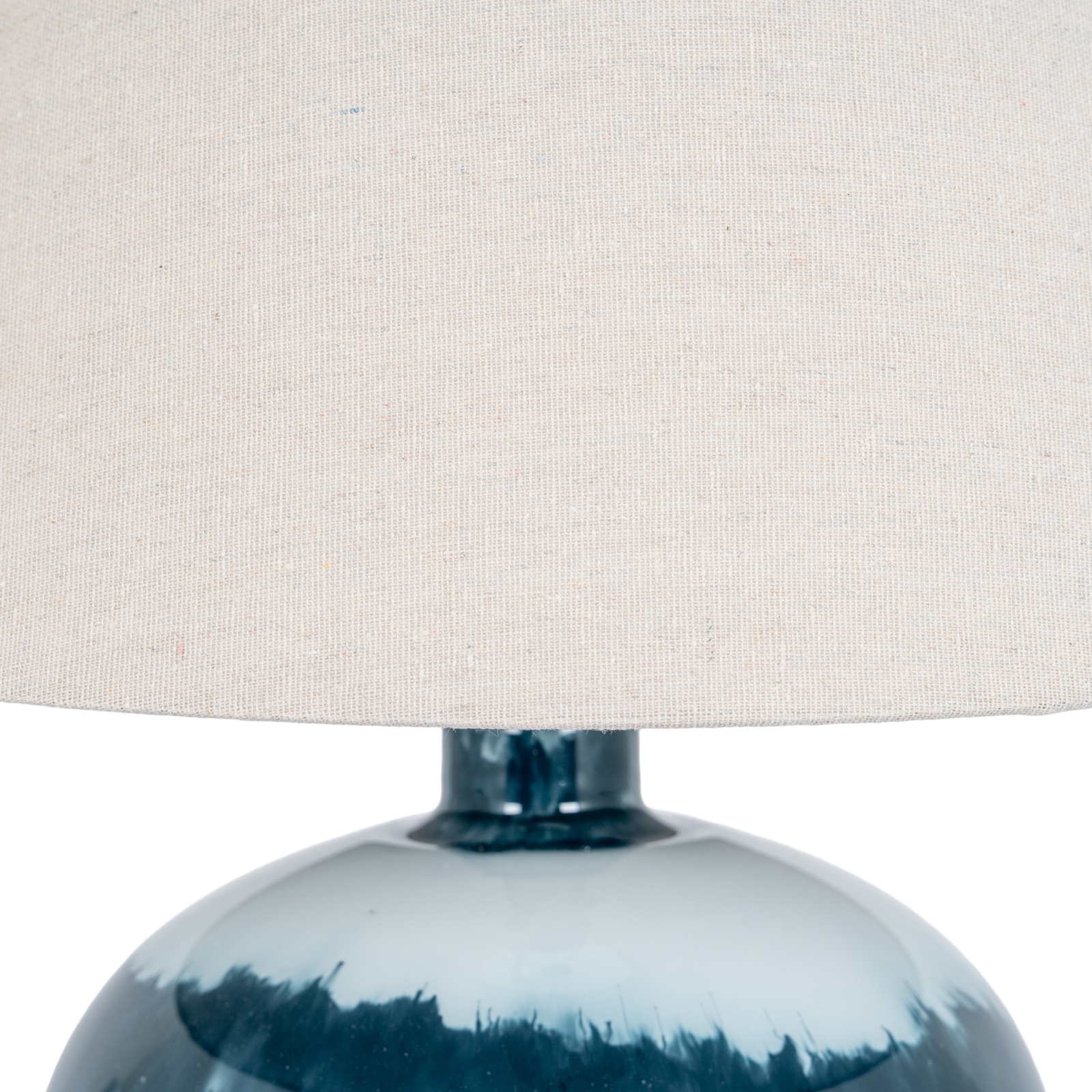 Ocean Shadows Squat Table Lamp With Linen Shade - Image 3
