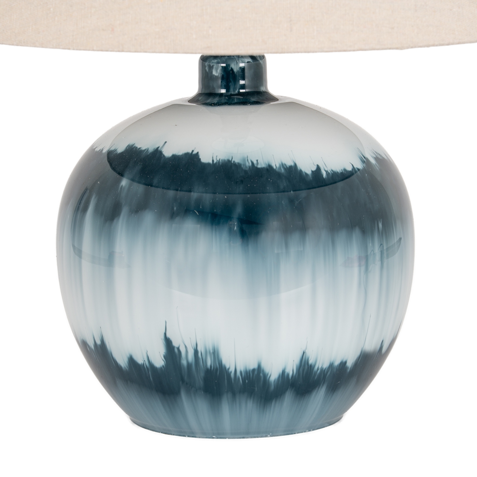 Ocean Shadows Squat Table Lamp With Linen Shade - Image 4