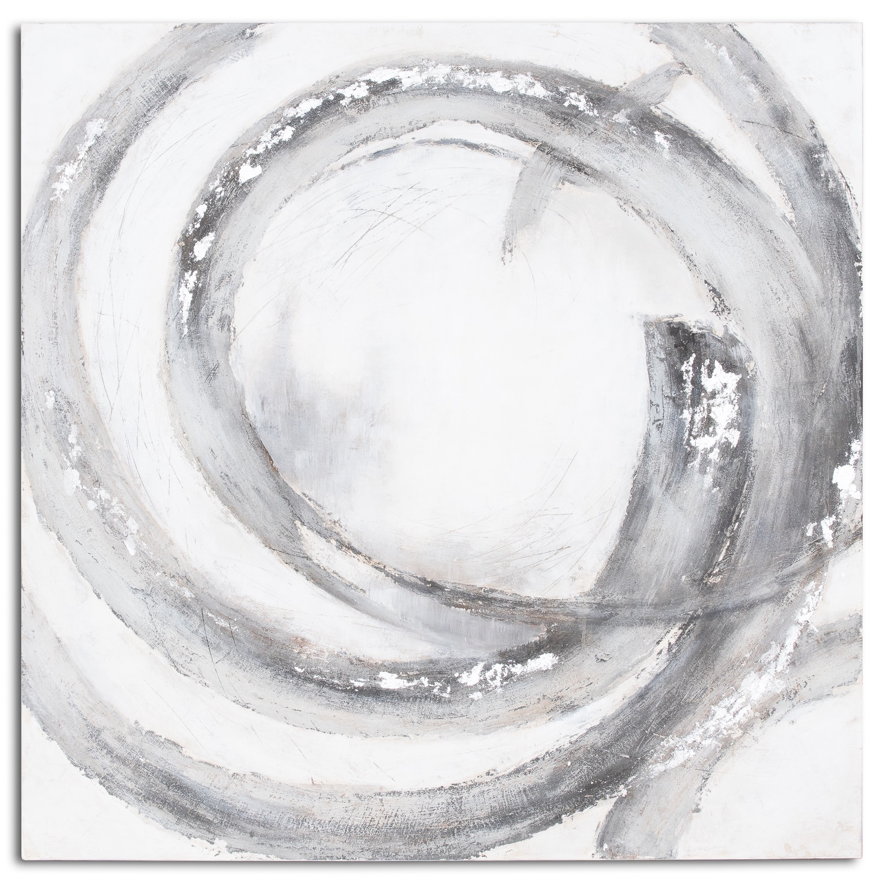 Galaxy Silver And Grey Hand Painted Canvas - Image 2