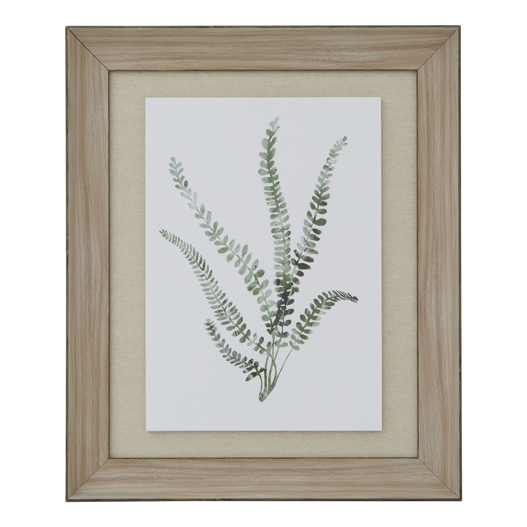 Watercolour Delicate Fern In Washed Wood Frame - Image 2