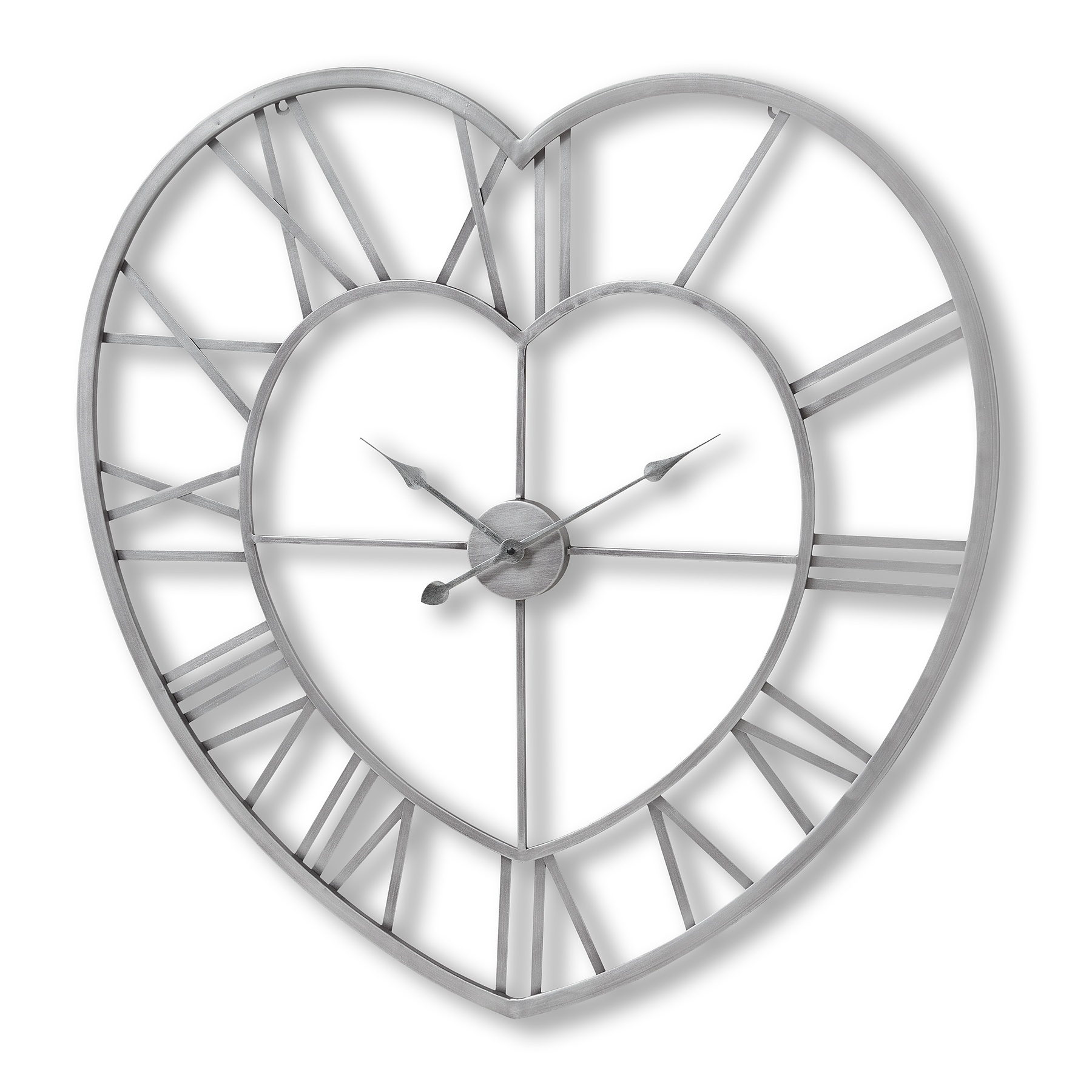 Silver Heart Skeleton Wall Clock - Image 2