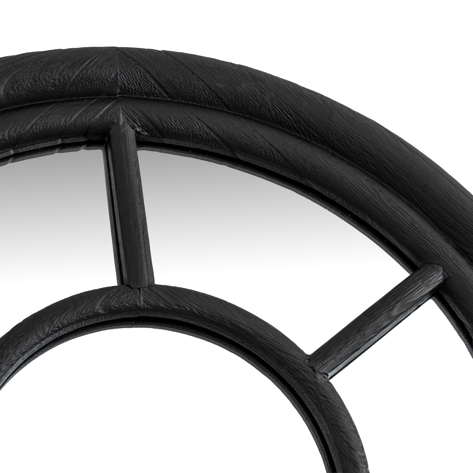 Black Wood Tall Arched Window Mirror - Image 4