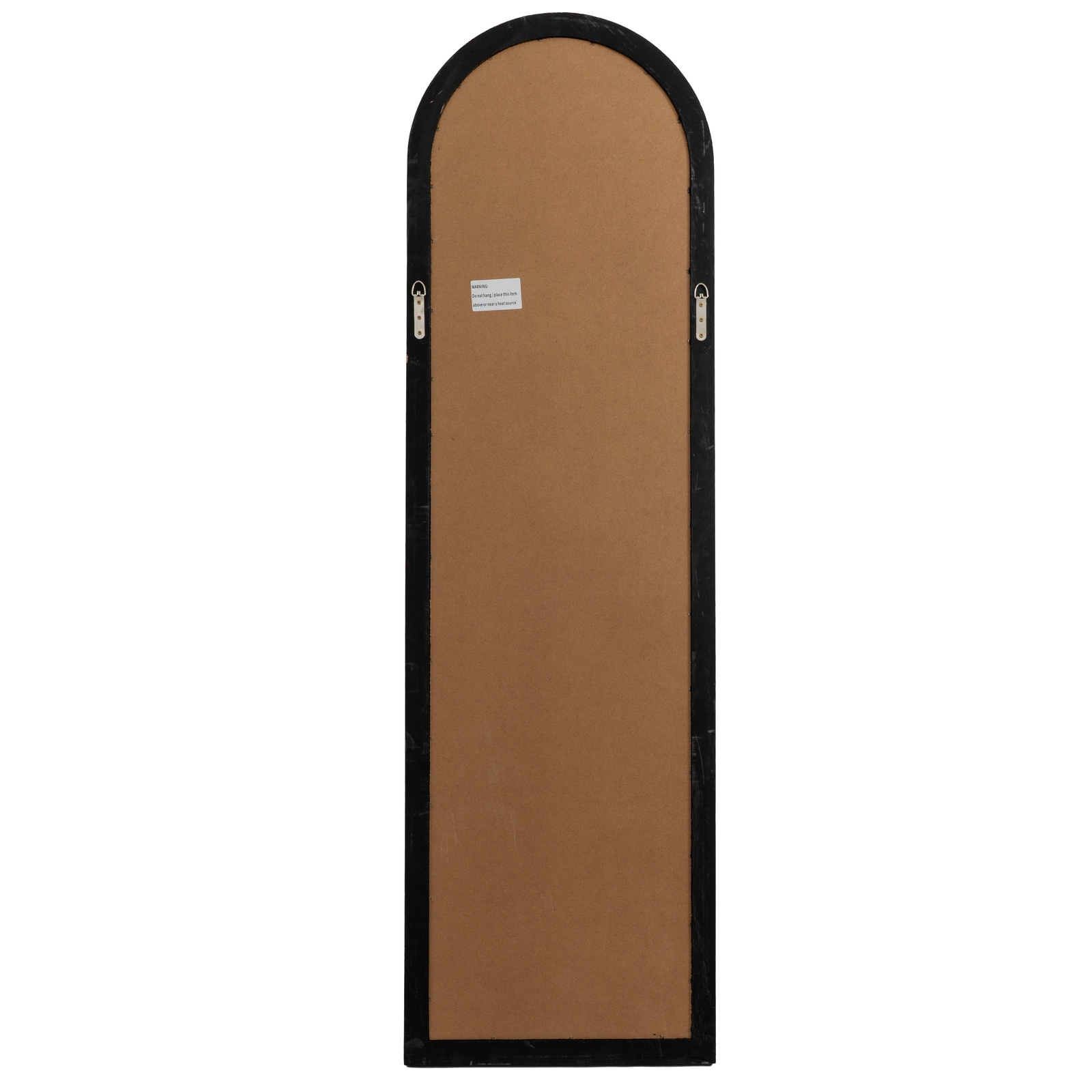 Black Wood Tall Arched Window Mirror - Image 5