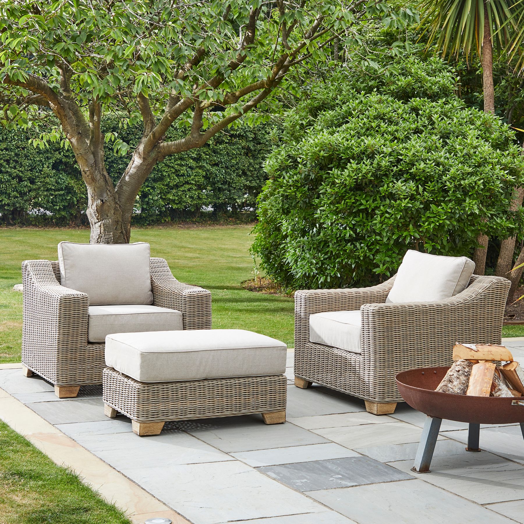 Capri Collection Outdoor Foot Stool - Image 2