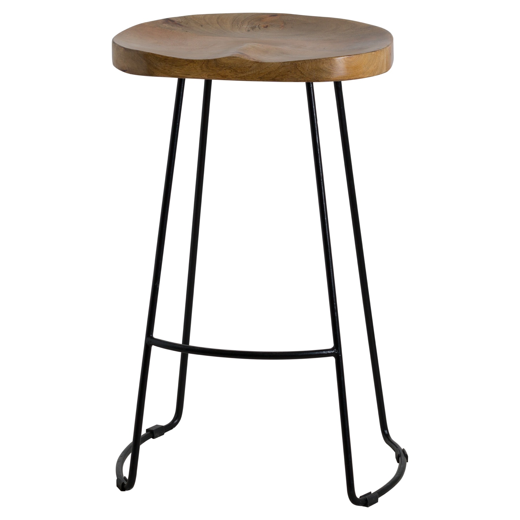 Franklin Hardwood Shaped Bar Stool - Image 4