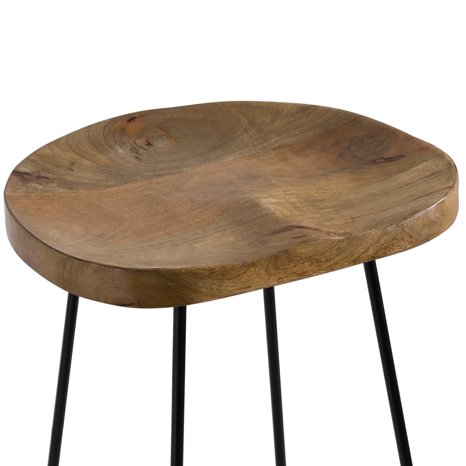 Franklin Hardwood Shaped Bar Stool - Image 5