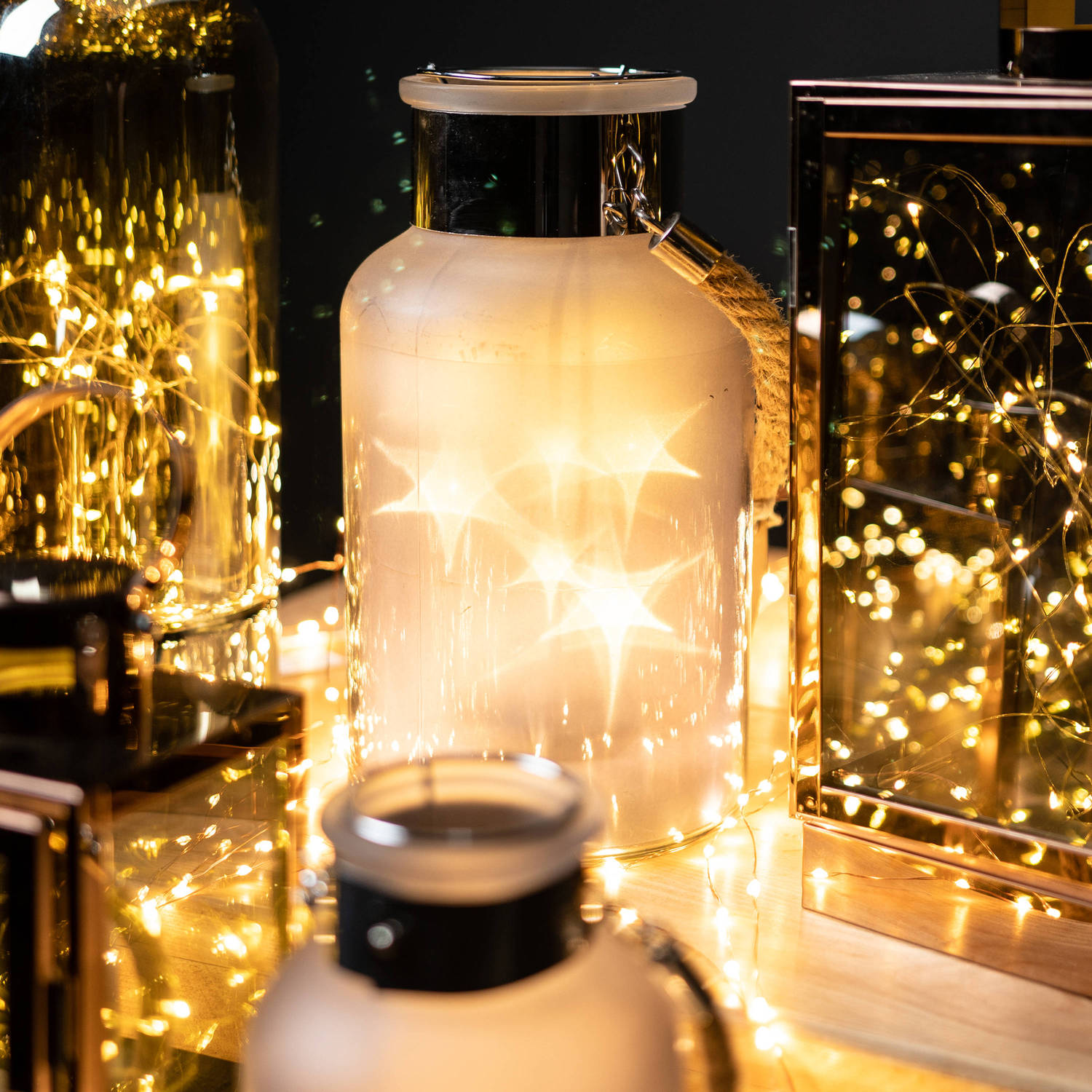 Frosted Grey Glass Lantern - Image 5