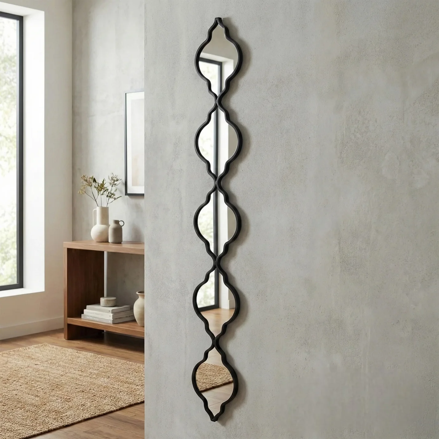 Black Quarterfoil Decorative Hanging Mirror - Image 2
