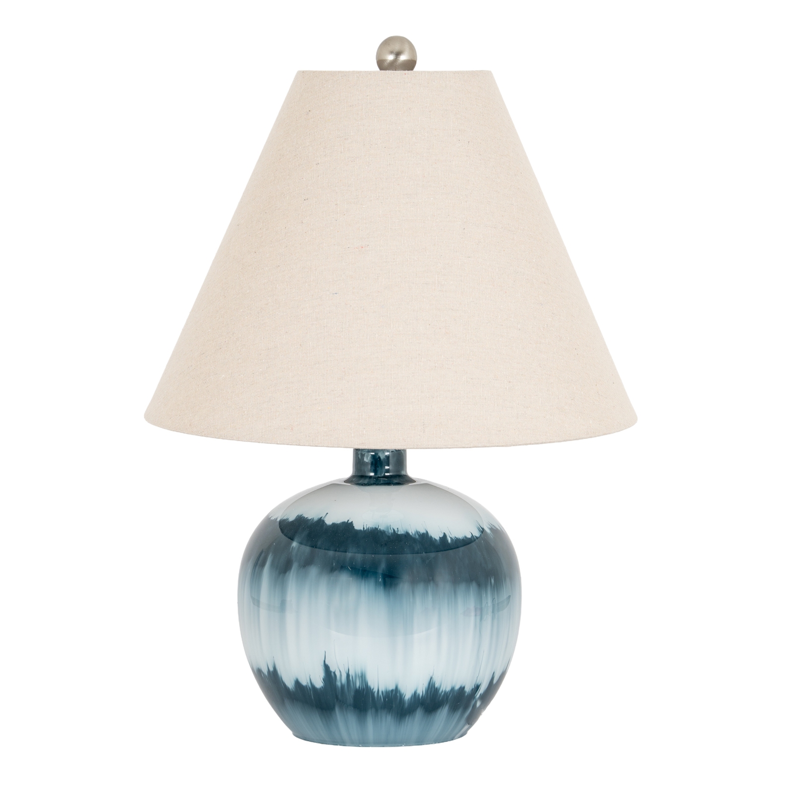 Ocean Shadows Squat Table Lamp With Linen Shade - Image 2