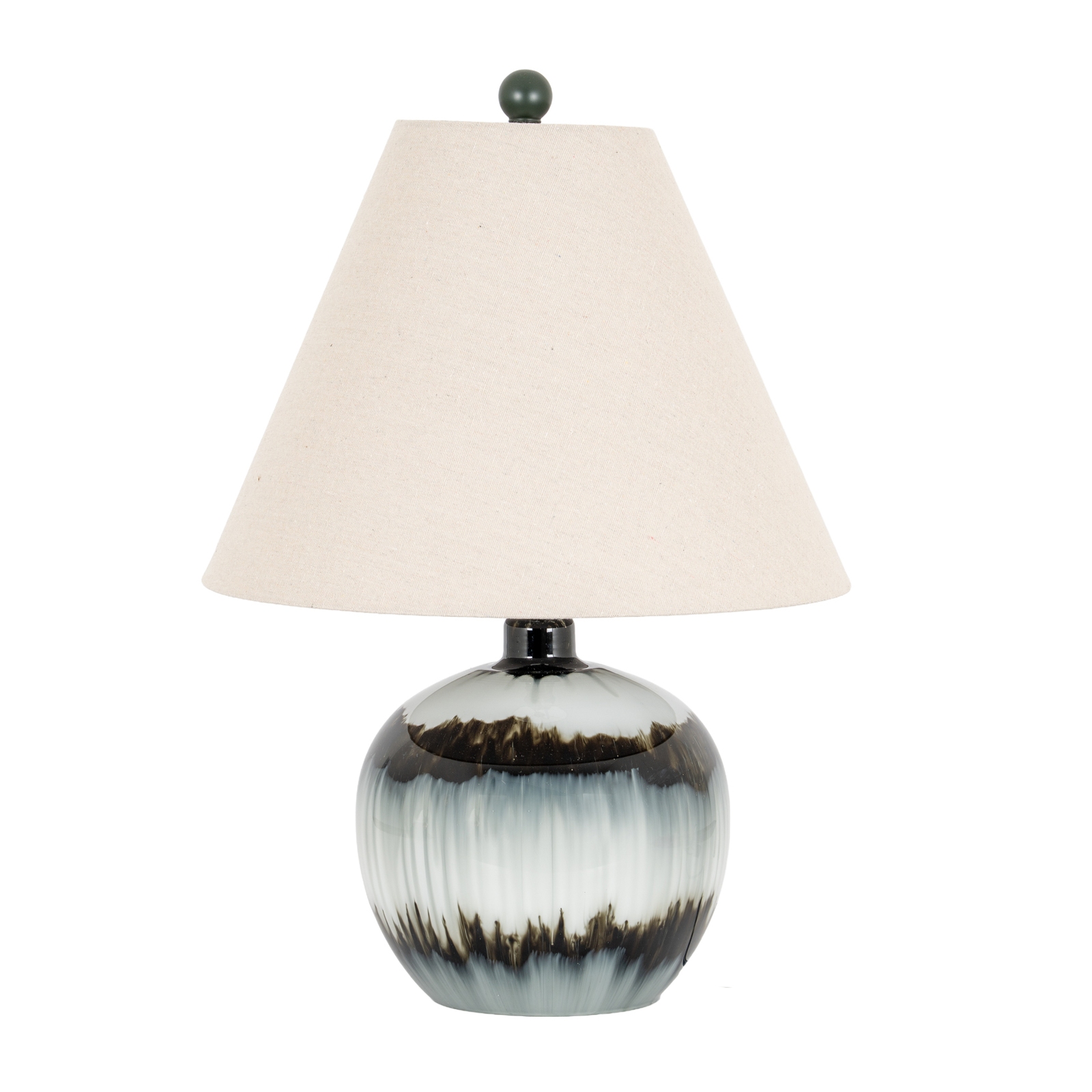 Midnight Shadows Squat Table Lamp With Linen Shade - Image 2