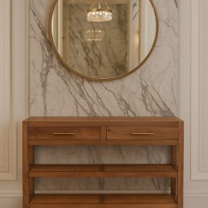 Saffron Rattan Console