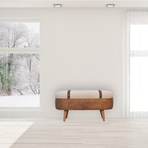 Tan Buffalo Boucle Nordic Bench