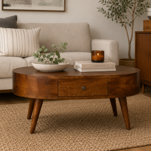 Chestnut Rounded Coffee Table
