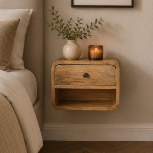Mini Oak-ish Floating Open Bedside