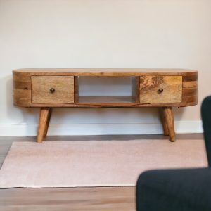 Mini Rounded Dual Drawer Entertainment Unit