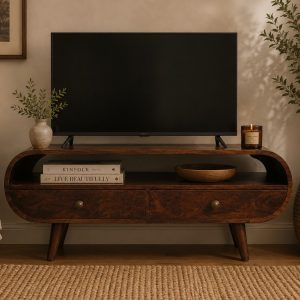 California Walnut Circular TV Stand