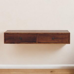 Lunar 2 Drawer Chestnut Wall Mounted Console